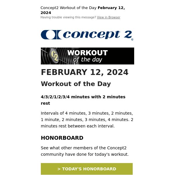 Workout of the Day: February 12, 2024