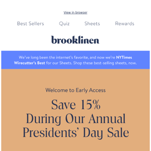 The Annual Presidents’ Day Sale