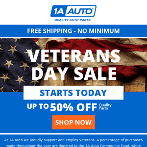 ⭐ Most Popular Parts | Up to 50% off | Veterans Day Sale