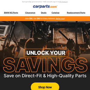 Car Parts, Your Chance To Save Is Ending Soon