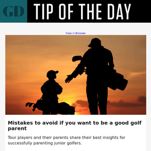 How to be a good golf parent