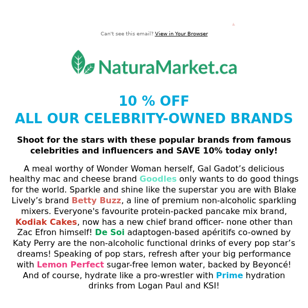 Celebrity Product SALE 🌟 Ends Tonight! SAVE 10% on Goodles, Prime, Betty Buzz & More