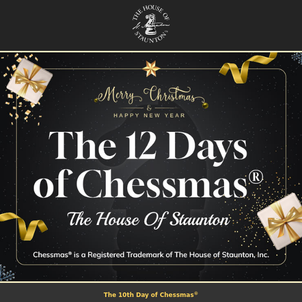 Chessmas® 2023 – The 10th Day of Chessmas® - Introducing the Original 1849 Vintage Series Chess Pieces - 4.4" King