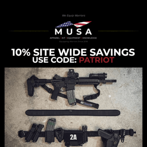 Last Call to save 10% Sitewide on all Tactical Gear!💰