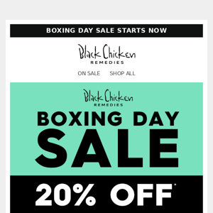 20% off storewide Boxing Day Sale