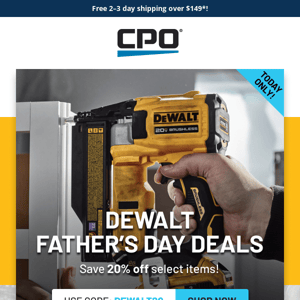 Give Dad the Power! Unbeatable Discounts on DEWALT Tools