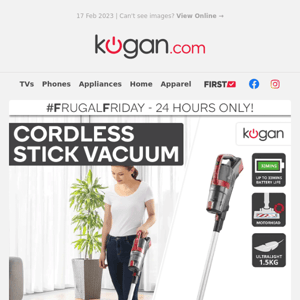 #FF: Cordless Stick Vacuum $89.99 (Rising to $229.99 Tomorrow!)