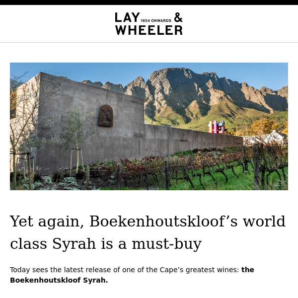 Boekenhoutskloof’s latest 97-point Syrah: a smashing new release of a legendary Cape red