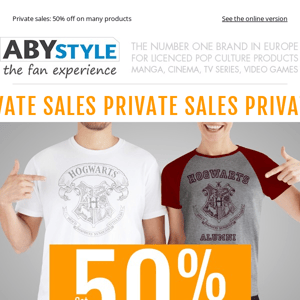 ABYstyle private sales: 50% off a wide selection