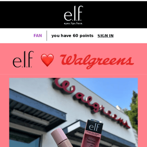 🙌 MORE e.l.f. on MORE Walgreens shelves! 🙌