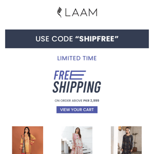 "FREE SHIPPING" code is about to expire