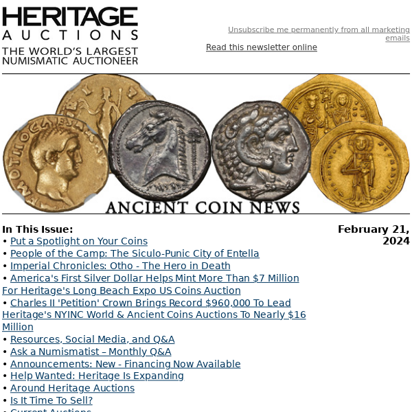 Ancient Coin News: Put a Spotlight on Your Coins