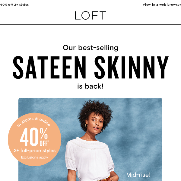 The sateen skinny is BACK (and on sale!)