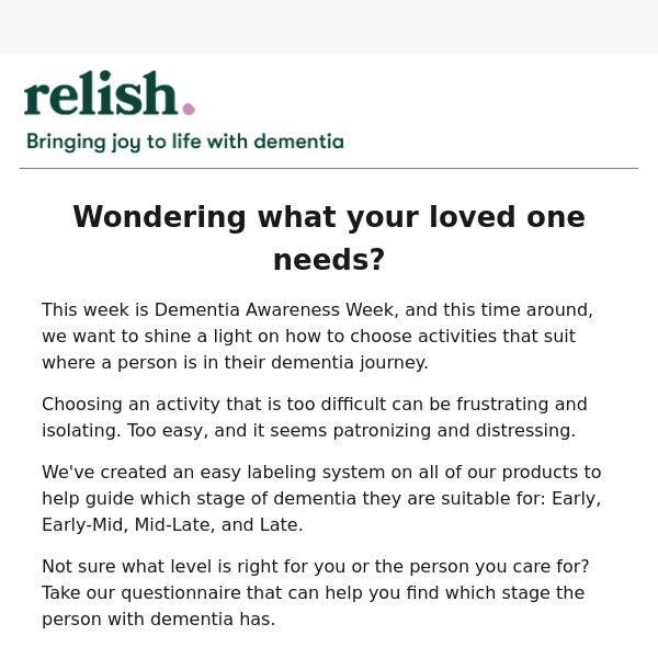 🤔 Choosing the right product for a loved one with dementia