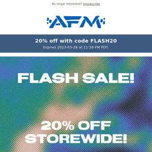 Flash Sale!! 20% Off STOREWIDE