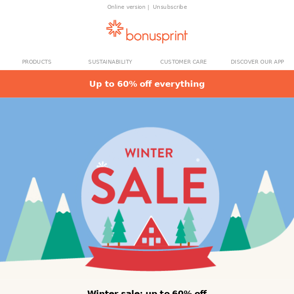 Winter sale: up to 60% off