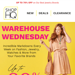 UP TO 80% OFF Warehouse Wednesday