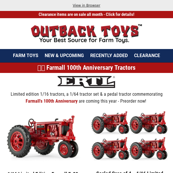 🟥⬛ Farmall 100th Anniv. Tractors | Preorder Now! 