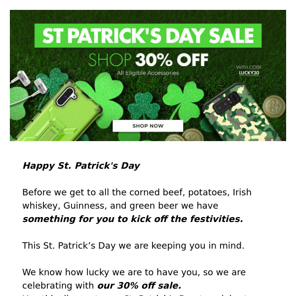 Start The Weekend With 30% Sale ☘️