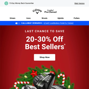 LAST CHANCE For 20-30% Off Best Sellers & Double Rewards Points