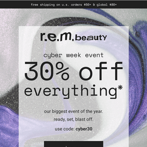 it’s happening. 30% off everything is here