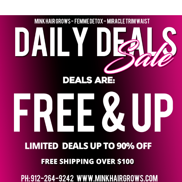 Free & Up Sale is happening now!