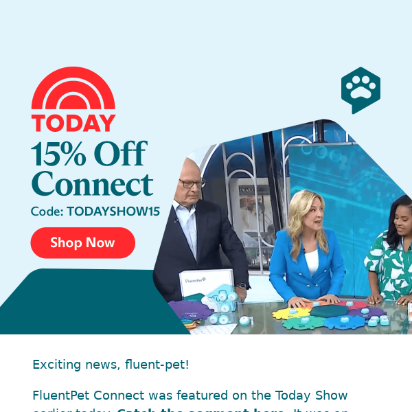 [15% OFF] FluentPet on the Today Show!