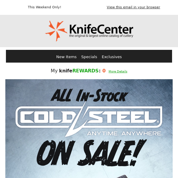 All In-Stock Cold Steel On Sale!
