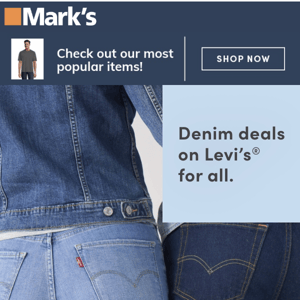 Save 40% on Levi's Jeans and Clothing. This weekend only!
