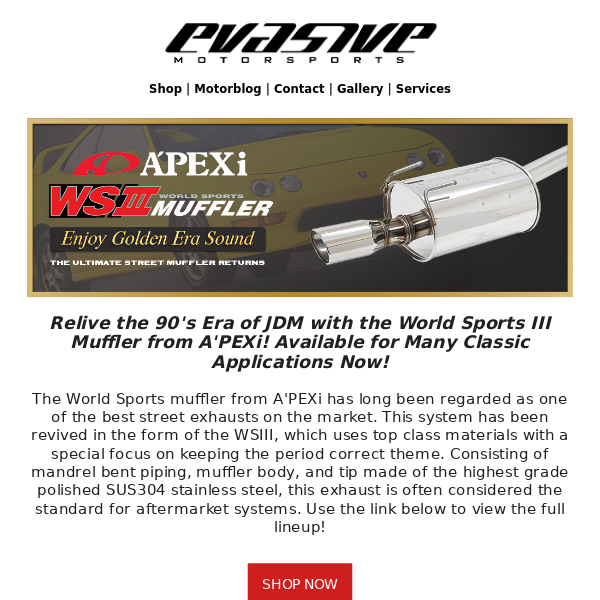 A'PEXi World Sport Exhausts Are Back!