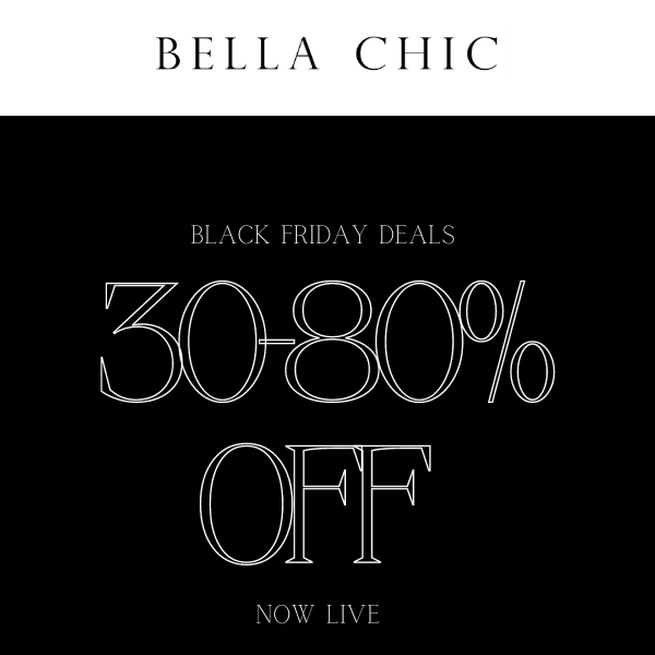 Have you seen these crazy prices at BELLA CHIC?! 💋🖤