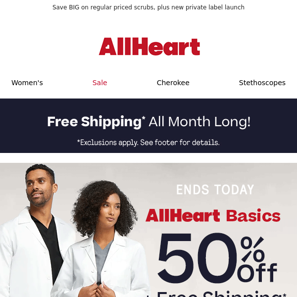 50% off AllHeart Basics ENDS TODAY