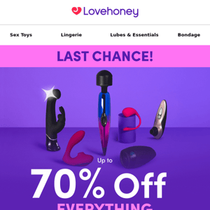 Last chance for up to 70% off!