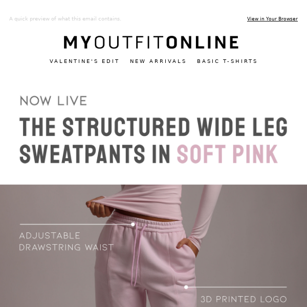 WIDE-LEG SWEATS NOW IN SOFT PINK