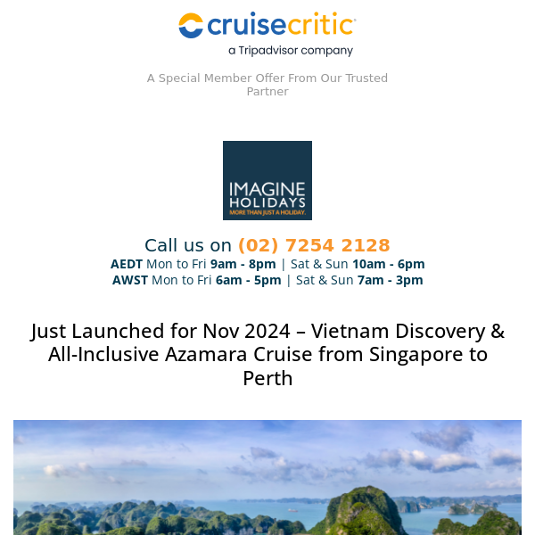 Nov 2024 Vietnam Discovery All Inclusive Azamara Cruise from