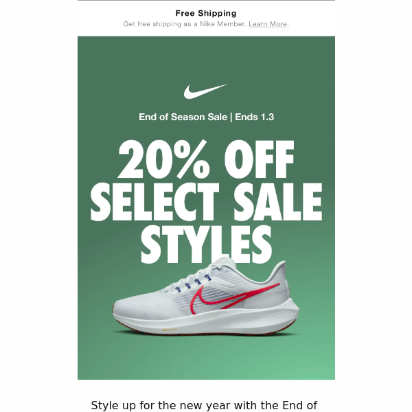 nike new year sale