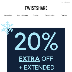 20% extra off on everything😍