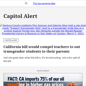 California bill would compel teachers to out transgender students to their parents