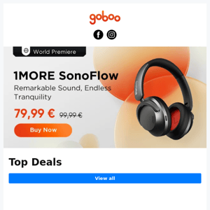 💥World premiere 🎧 1MORE SonoFlow Headphones Exclusive €20 voucher😍