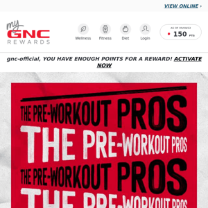 GNC 💪 The pros of all things pre-workout