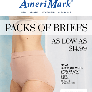 Packs of Briefs as low as $14.99