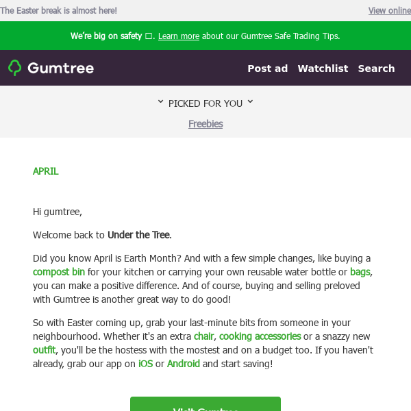 Gumtree, see what’s new at Gumtree