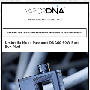 Umbrella Mods introduces the Passport DNA60 Boro Box Mod!