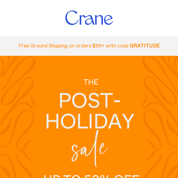 Free Ship @$99 + Our Post-Holiday Sale Ends Soon!