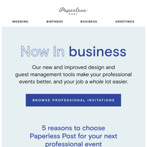 5 reasons to use our business invitations