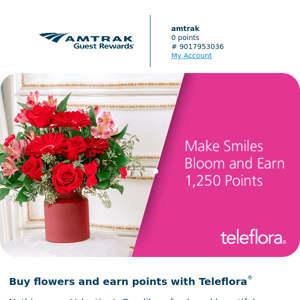 💐 Earn 1,250 points on beautiful Valentine’s Day bouquets