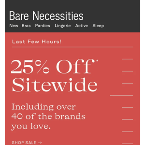 Ends At Midnight: 25% Off Thousands Of Styles