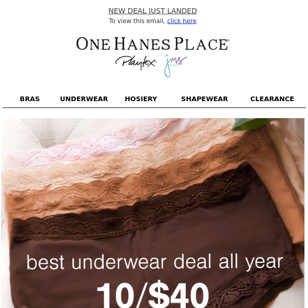 10 for $40 Undies is Back!!