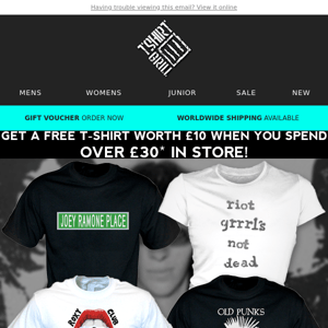 Exclusive Range Of Punk T-Shirts!