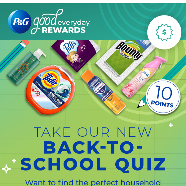 10 points + Coupons for Tide, Gillette + more